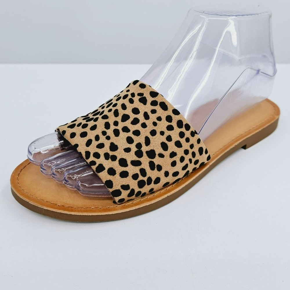 Soda Efron Cheetah Print Slide Sandals 6 Brown Bl… - image 1
